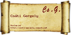 Csáti Gergely névjegykártya